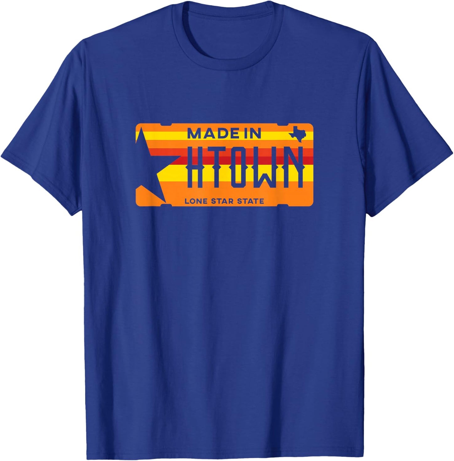 Made in H-Town Vintage Born in Houston Texas T-Shirt - T-Shirt | Royal