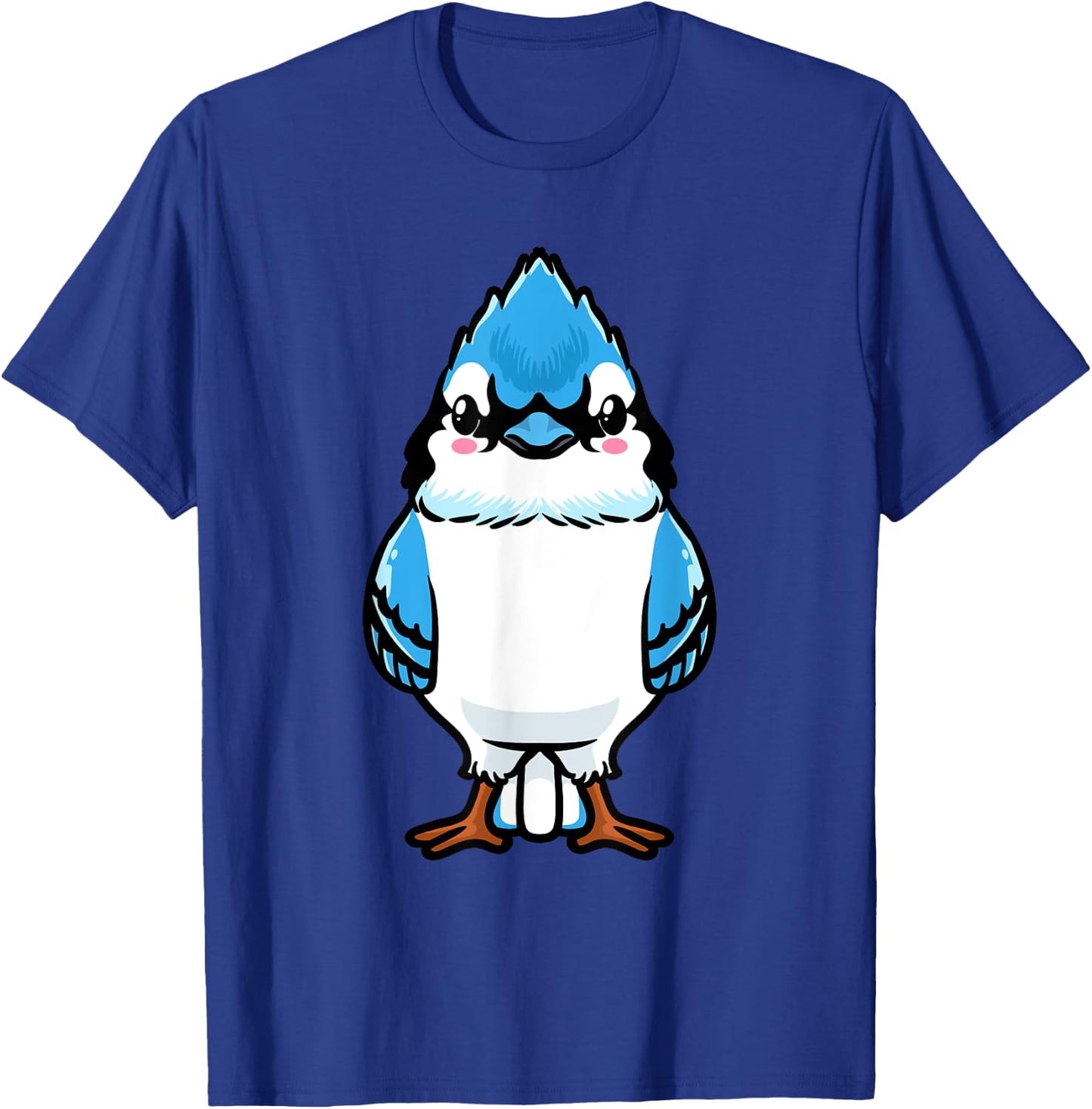 Luvevebluejaytha Blue Jay Bird Cyanocitta Cristata Design , Black, Small, Short Sleeve, Classic Fit, Cotton Blend, Bird Print Design, Blended Fabric T-Shirt - T-Shirt | Royal