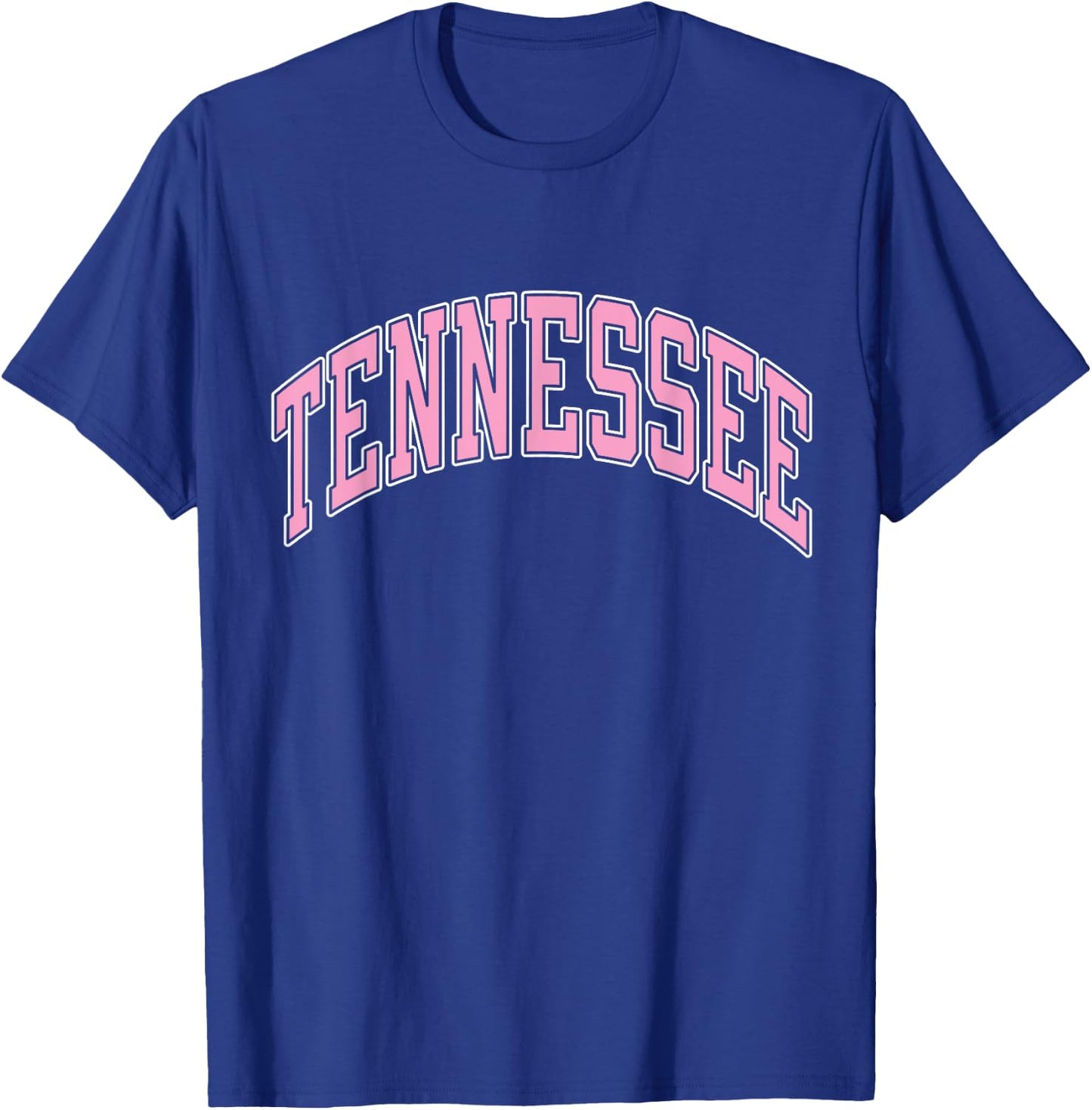 Tennessee Varsity Style Pink Text T-Shirt - T-Shirt | Royal