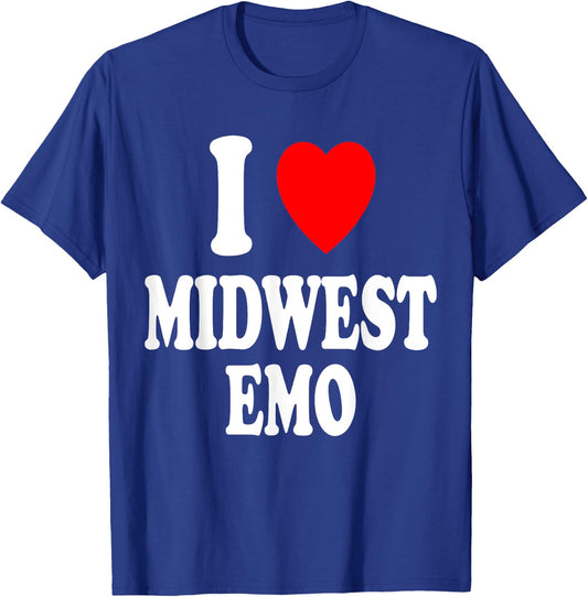 I Heart (Love) Midwest Emo Pop Punk Music Midwestern T-Shirt - T-Shirt | Royal