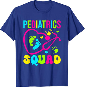 Pediatrics Squad Pediatric Pediatrician Nurse T-Shirt - T-Shirt | Royal