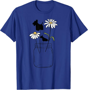 Scottie mom Scottish Terrier flower T-Shirt - T-Shirt | Royal