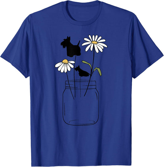 Scottie mom Scottish Terrier flower T-Shirt - T-Shirt | Royal