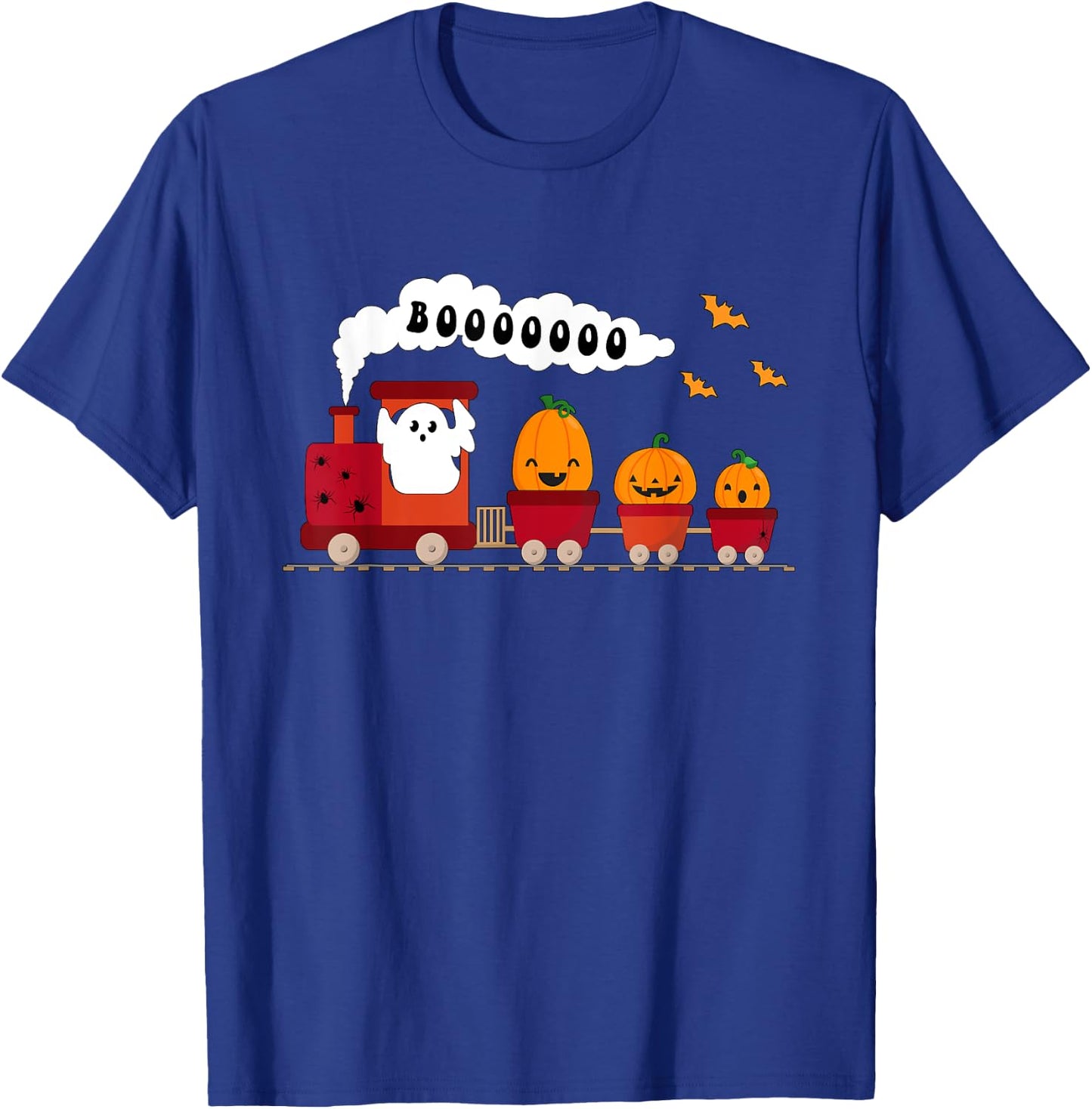 Halloween Train Boo Funny Ghost Pumpkin Toddler Kids Boys T-Shirt - T-Shirt | Royal