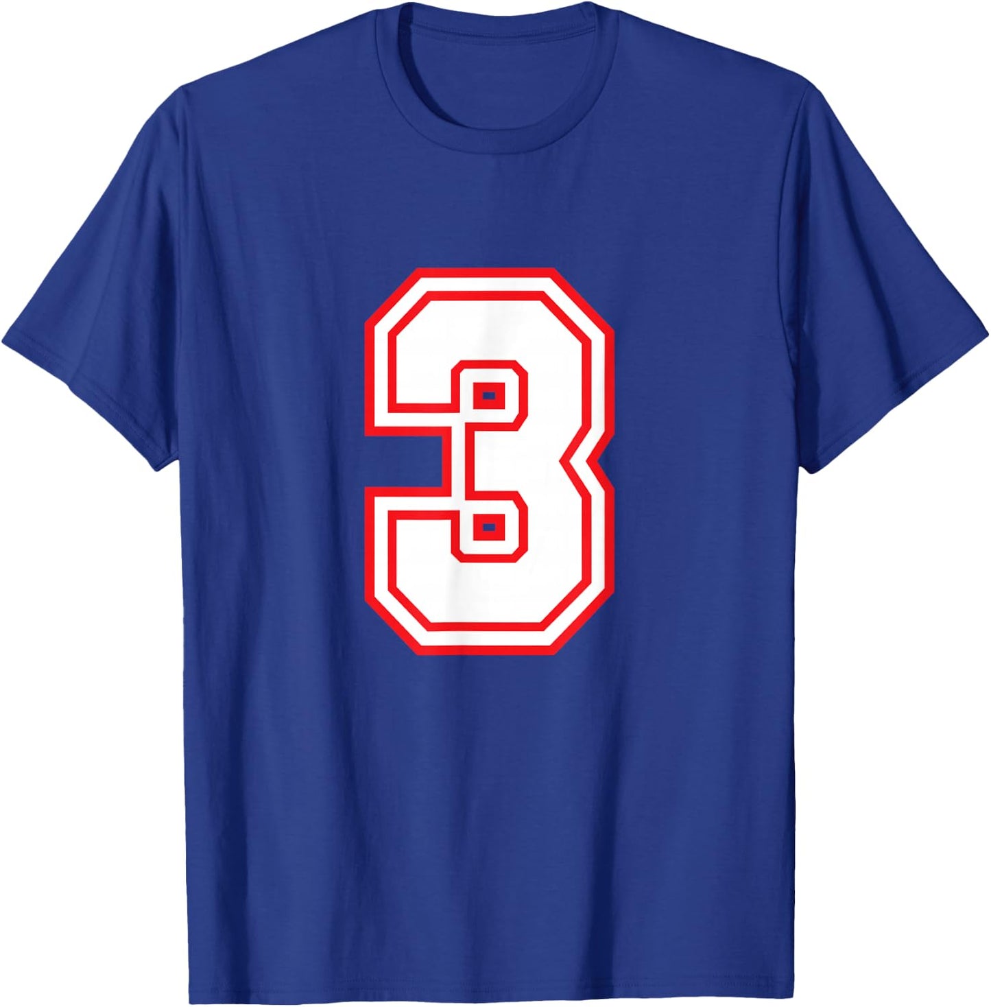 Number #3 Red Varsity Favorite Number T-Shirt - T-Shirt | Royal