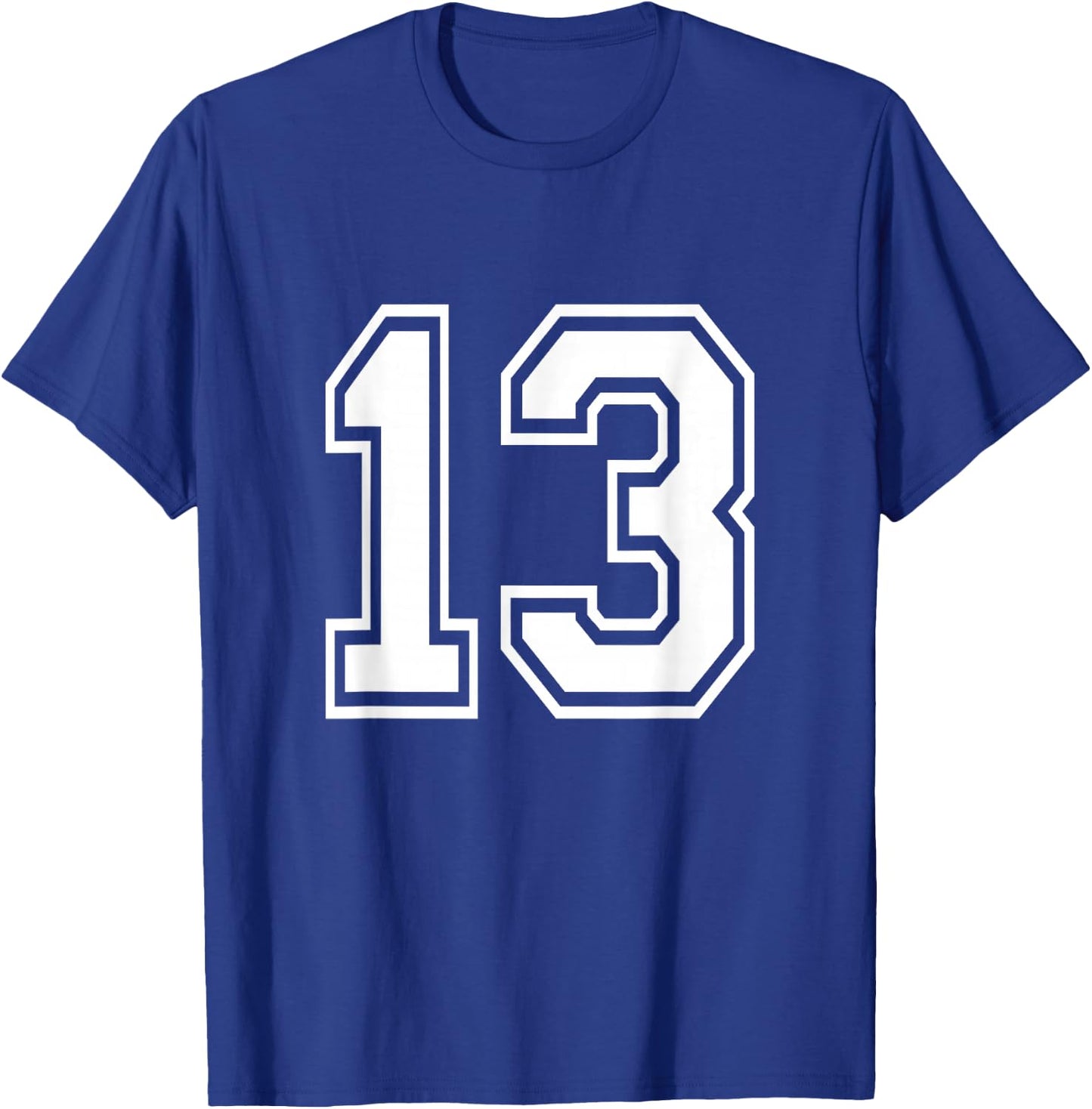 Number 13 Varsity Sports Team Jersey 13th Birthday 13 Years T-Shirt - T-Shirt | Royal