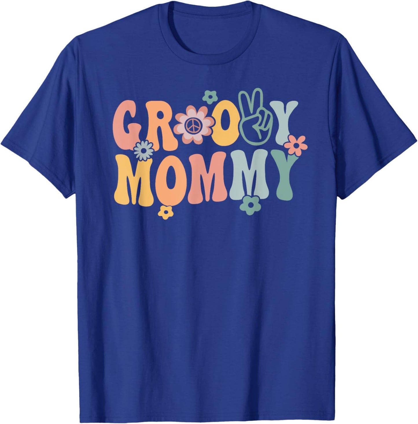 Groovy Mommy Retro Mom Matching Family 1st Birthday Party T-Shirt - T-Shirt | Royal