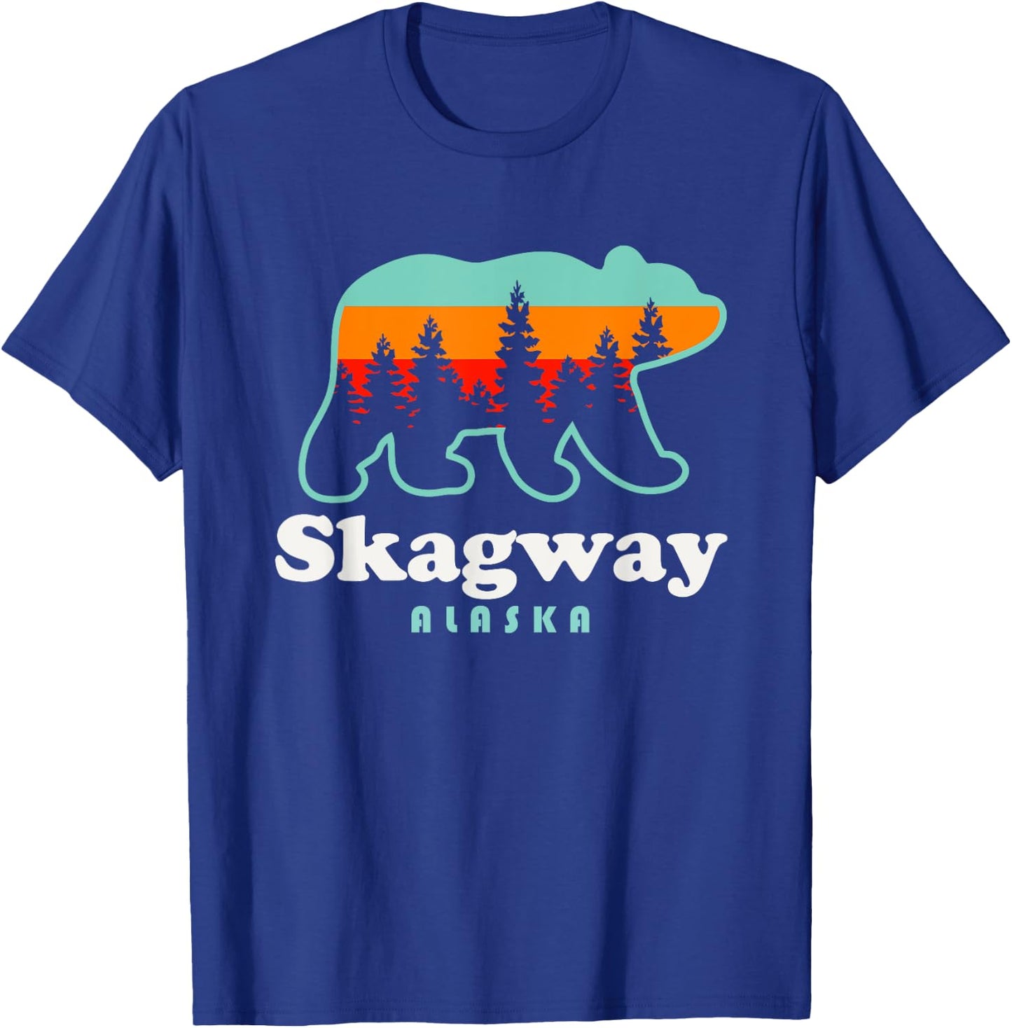 Skagway Alaska Travel Retro Bear Mountains T-Shirt - T-Shirt | Royal