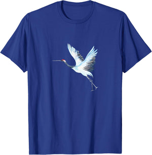 Sandhill Crane Heron Design Illustration Water Color T-Shirt - T-Shirt | Royal
