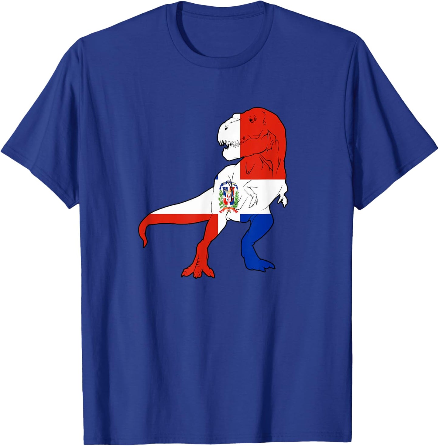 Dominican Trex Dinosaur Boys Kids Republic Dominicana Flag T-Shirt - T-Shirt | Royal
