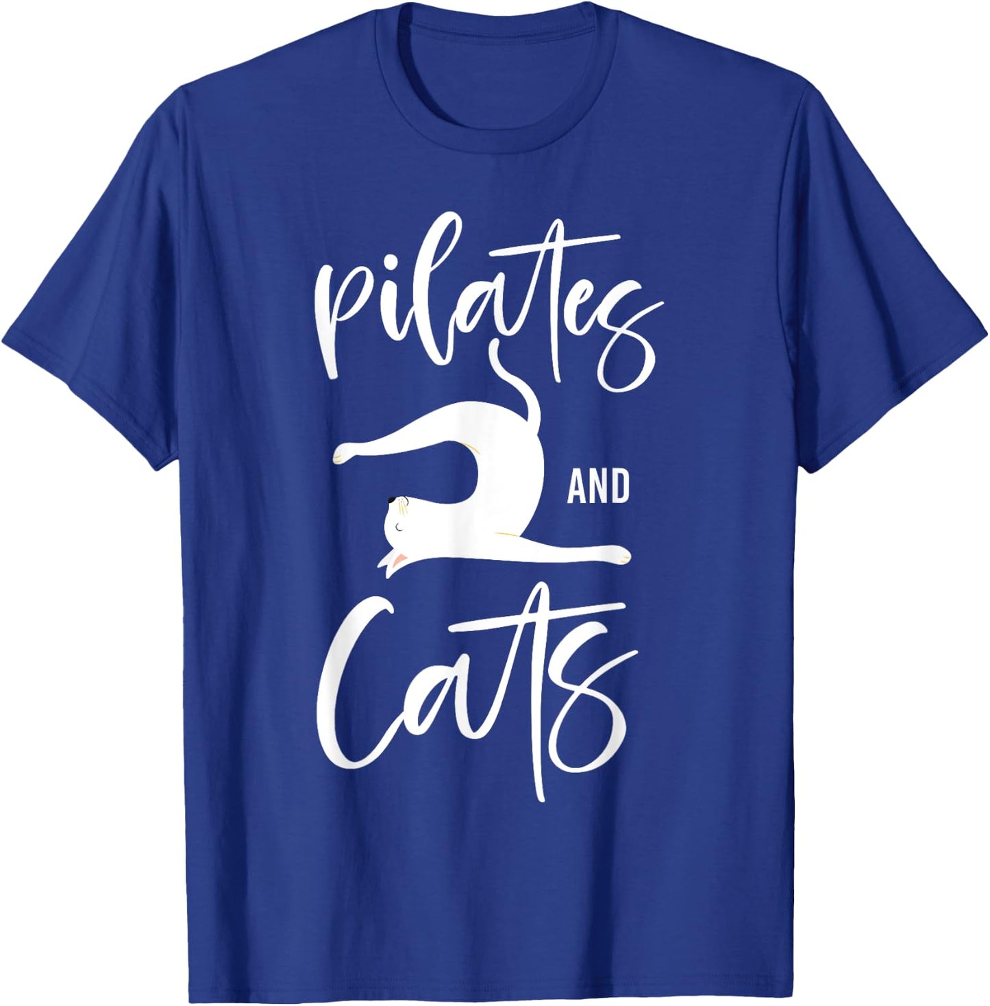 Pilates Instructor Teacher Cat Pilates And Cats Women Girls Kids T-Shirt - T-Shirt | Royal