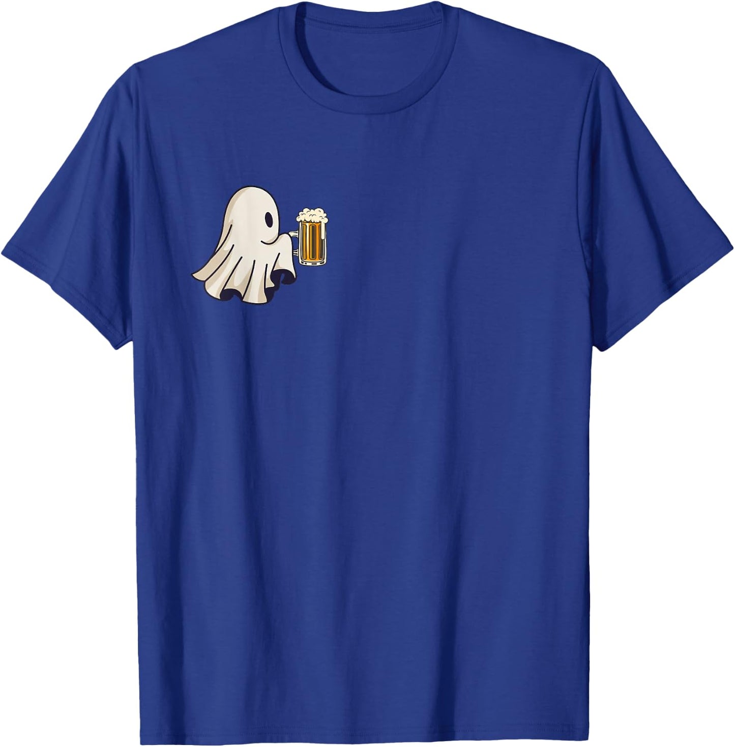 Little Ghost Drinking Beer Funny Halloween Costume Men Women T-Shirt - T-Shirt | Royal