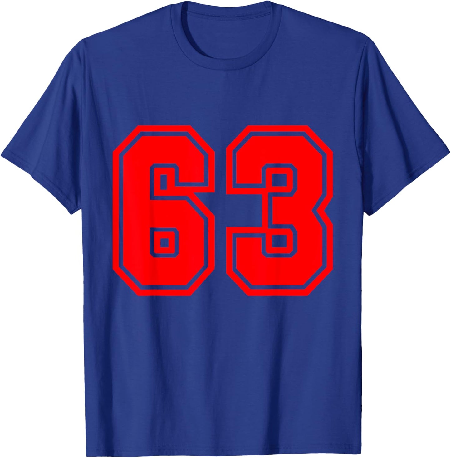 Number #63 Red Varsity Favorite Number T-Shirt - T-Shirt | Royal
