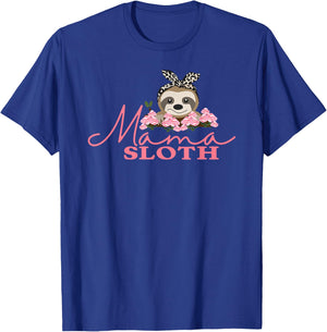 Mama Sloth , I Love Mom, Girls Sloth T-Shirt - T-Shirt | Royal