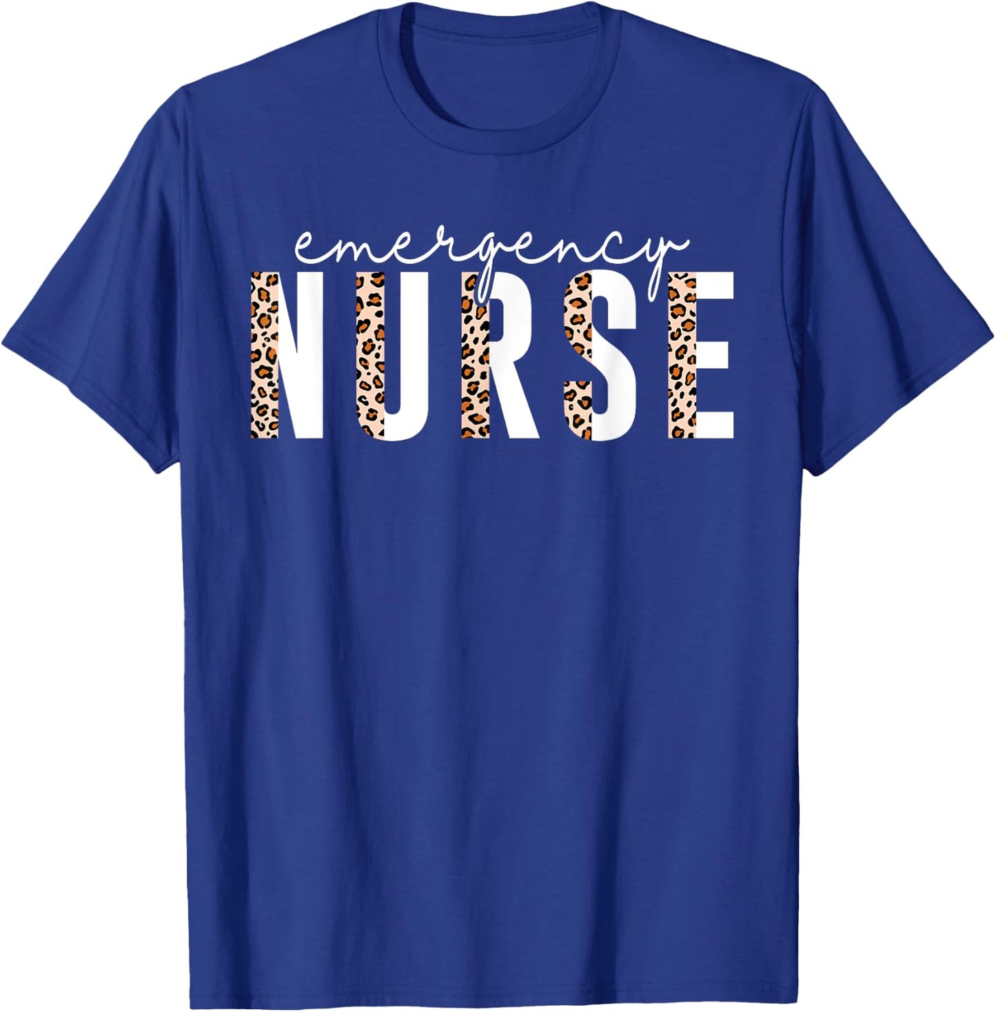 Emergency Nurse Leopard Print ER Nurse Nursing School Women T-Shirt - T-Shirt | Royal