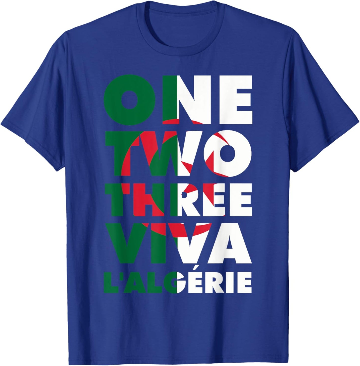 One two three viva Algeria slogan DZ Algerian humour football T-Shirt - T-Shirt | Royal