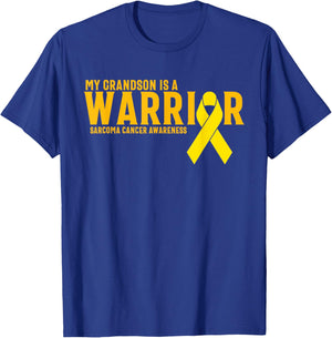 My Grandson Is A Warrior Sarcoma Cancer Awareness T-Shirt - T-Shirt | Royal