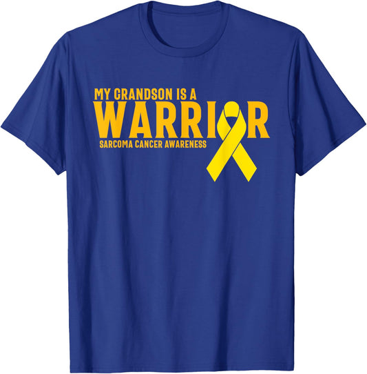 My Grandson Is A Warrior Sarcoma Cancer Awareness T-Shirt - T-Shirt | Royal