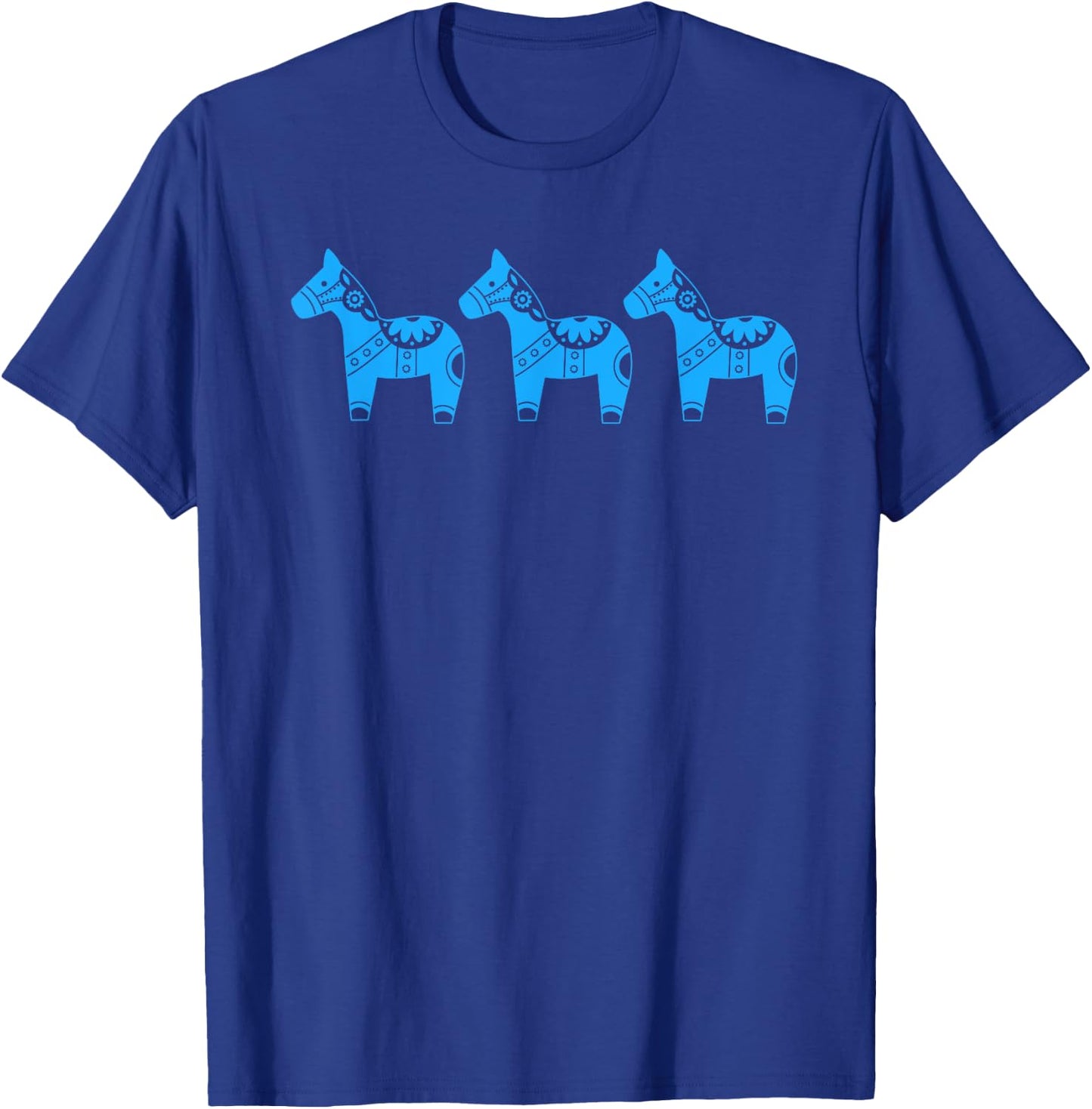 Novelty Swedish Dala Horse Scandinavian Ponies Blue Toy T-Shirt - T-Shirt | Royal