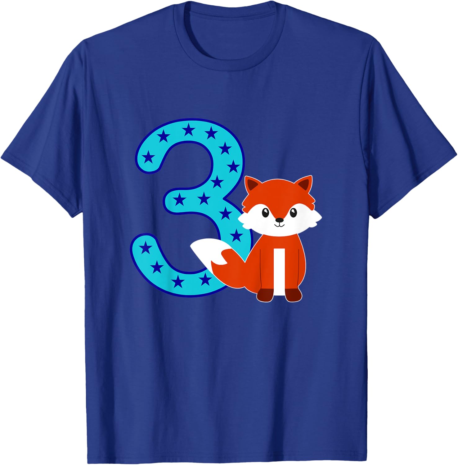 Kids 3rd Birthday Girl Boy Cute Fox I'm 3 Years Old T-Shirt - T-Shirt | Royal