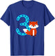 Kids 3rd Birthday Girl Boy Cute Fox I'm 3 Years Old T-Shirt - T-Shirt | Royal