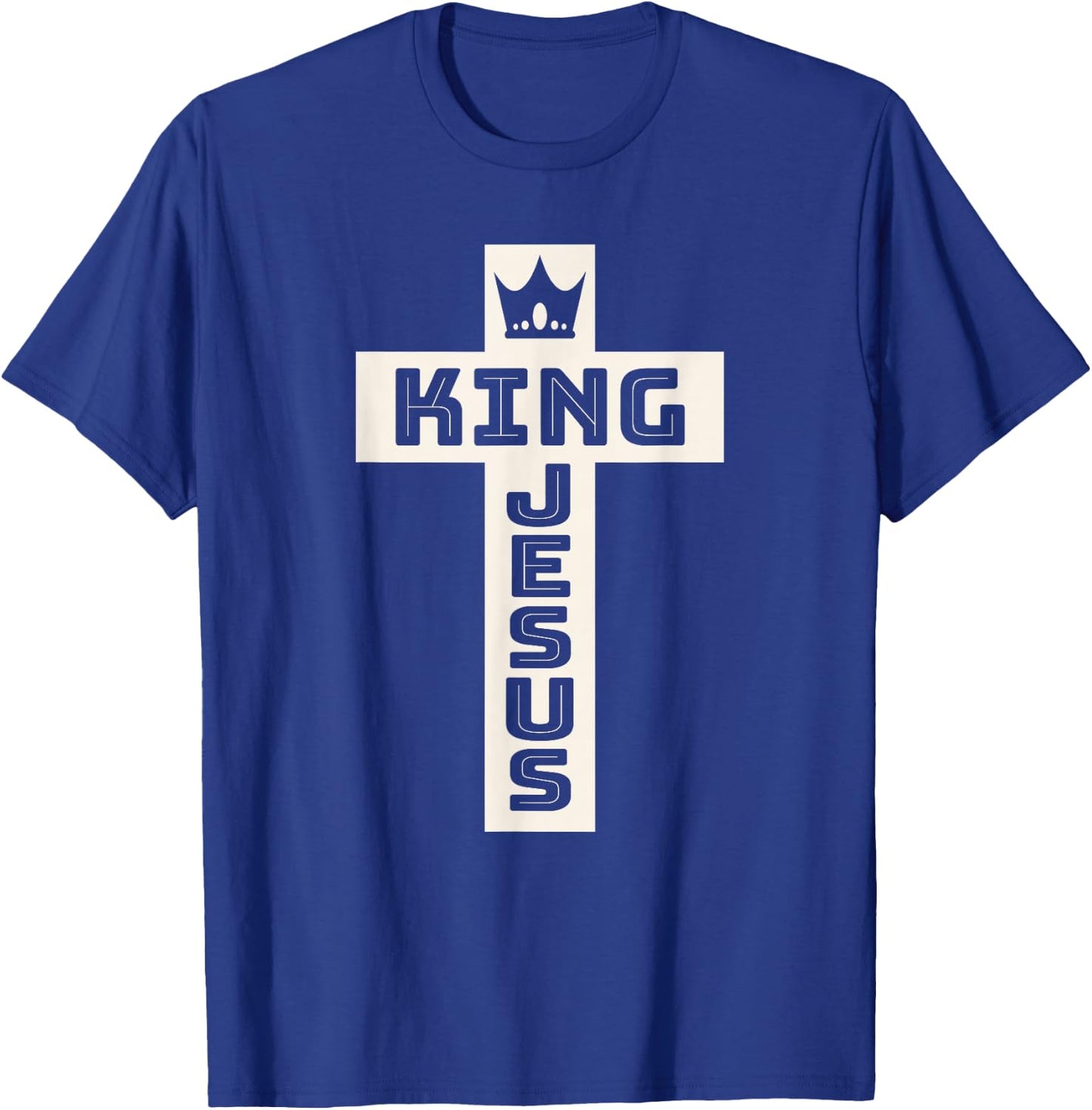 King Jesus Christian Cross T-Shirt - T-Shirt | Royal
