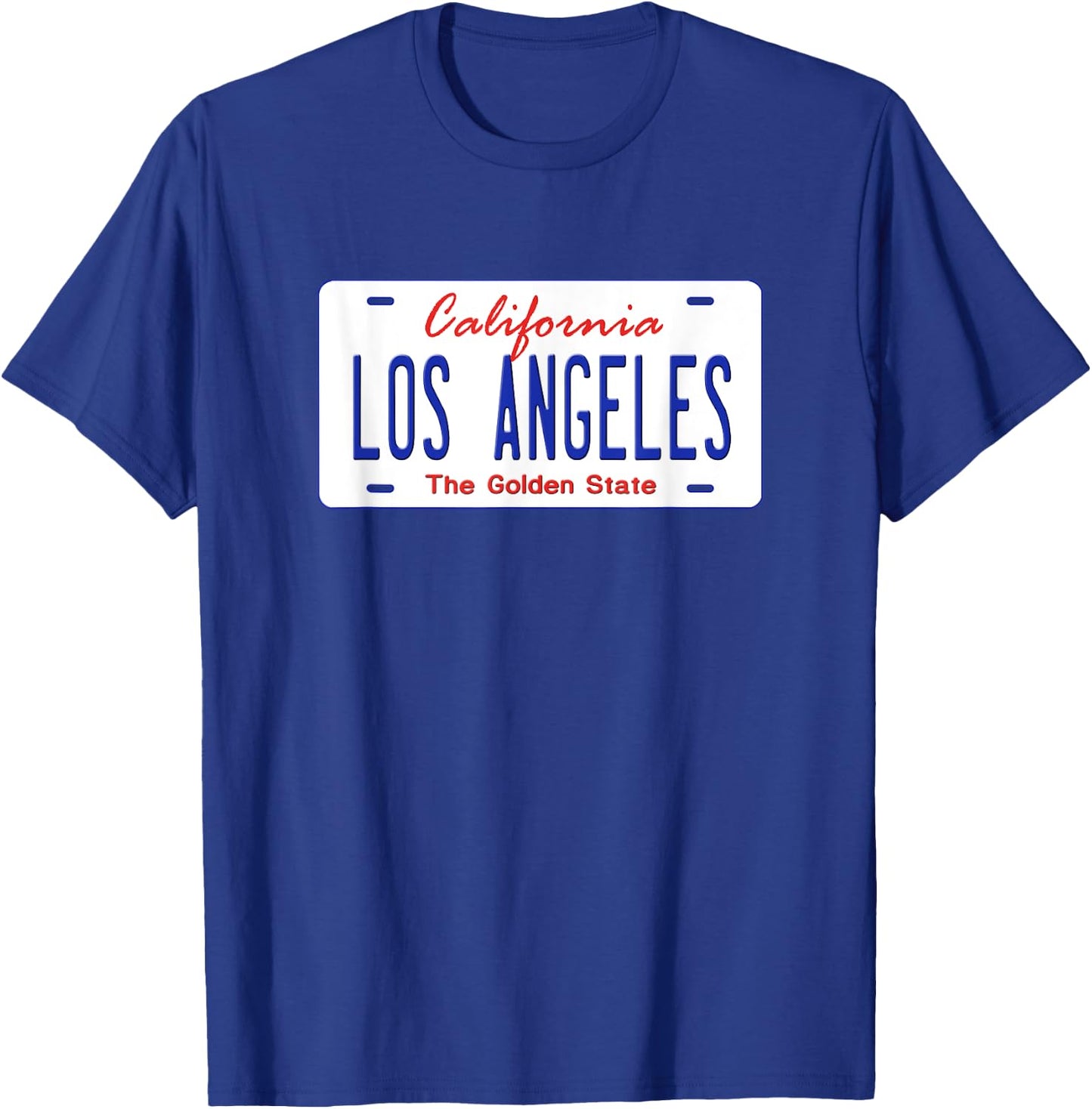 Los Angeles California License Plate T-Shirt - T-Shirt | Royal
