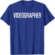 Bold Videographer Text PRINT ON BACK | Film Crew T-Shirt - T-Shirt | Royal