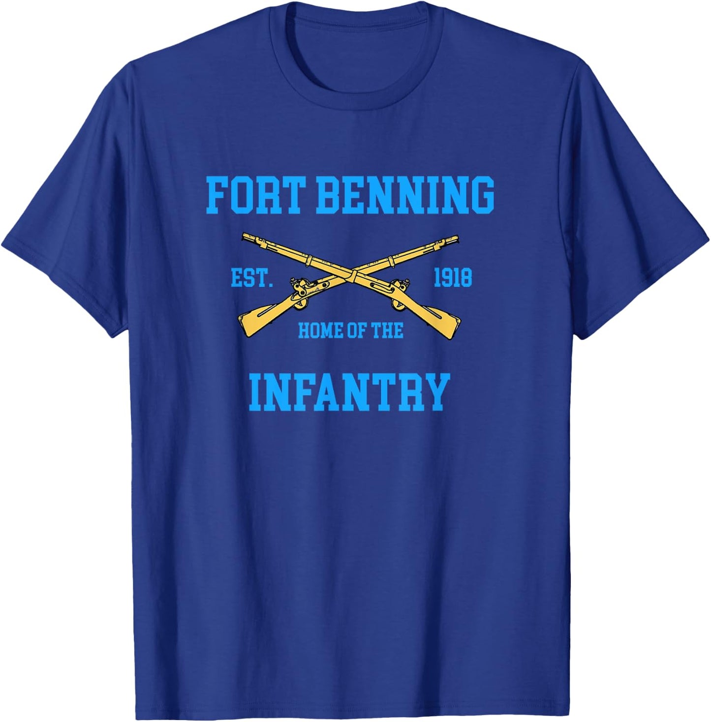 Army Fort Benning Est.1918 Home of the Infantry Grunt T-Shirt - T-Shirt | Royal