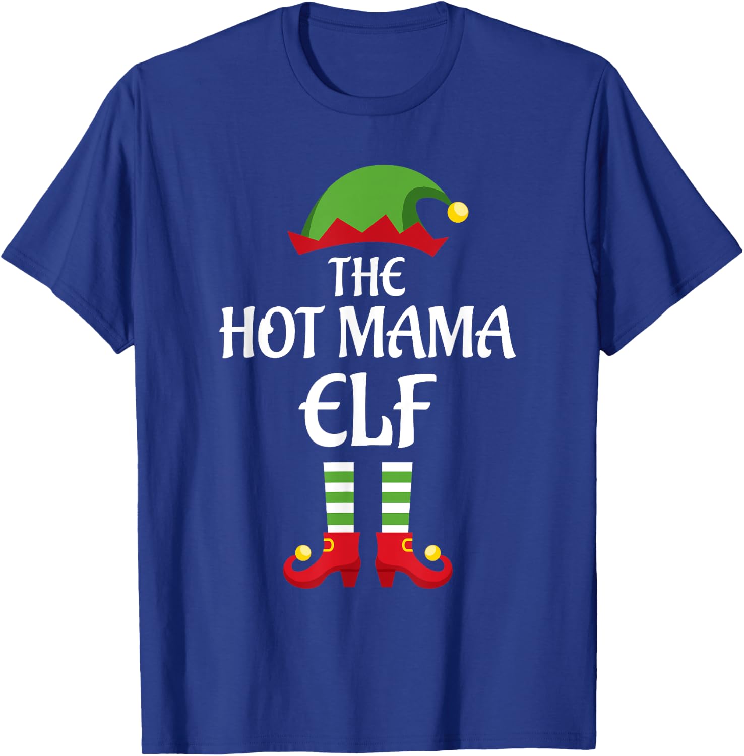 Hot Mama Elf Family Matching Group Christmas T-Shirt - T-Shirt | Royal