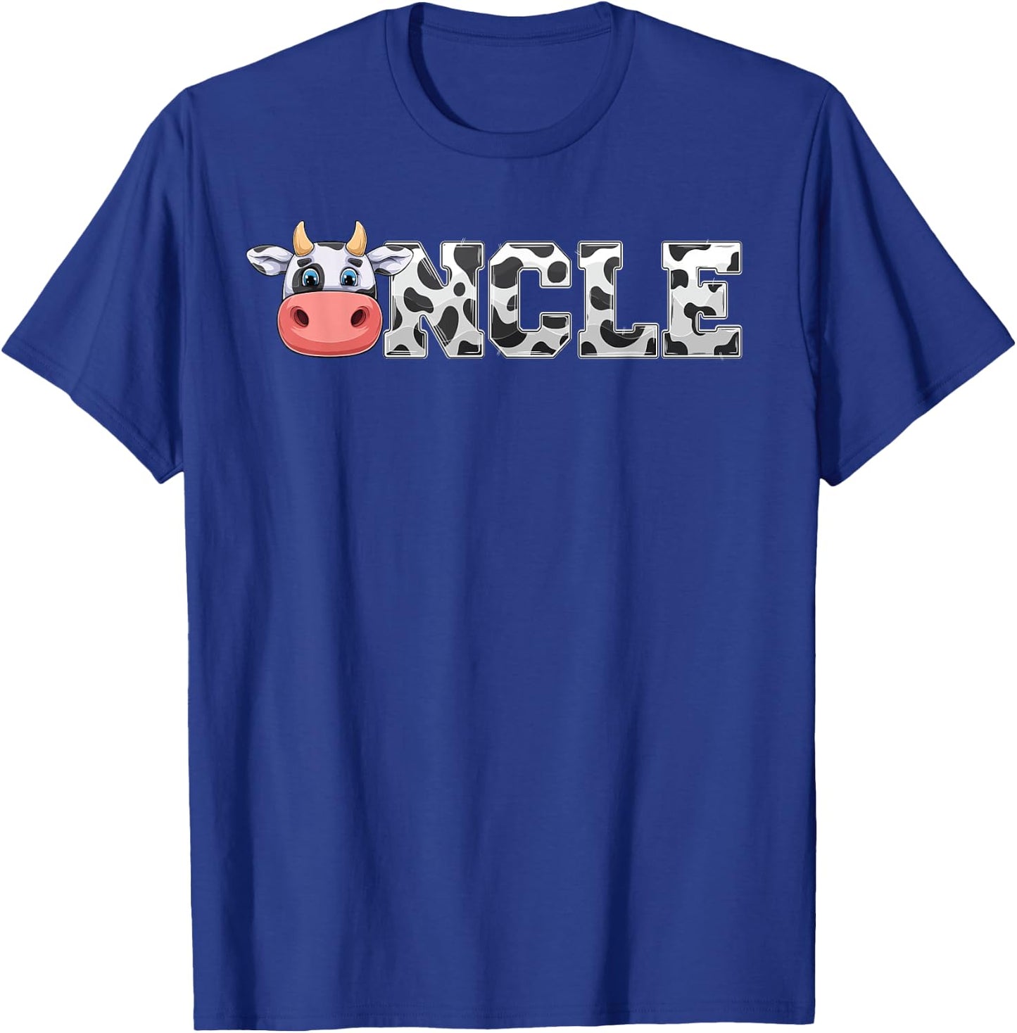 Uncle Cow Print Cowboy Animal Pattern Farmer Cow Uncle T-Shirt - T-Shirt | Royal