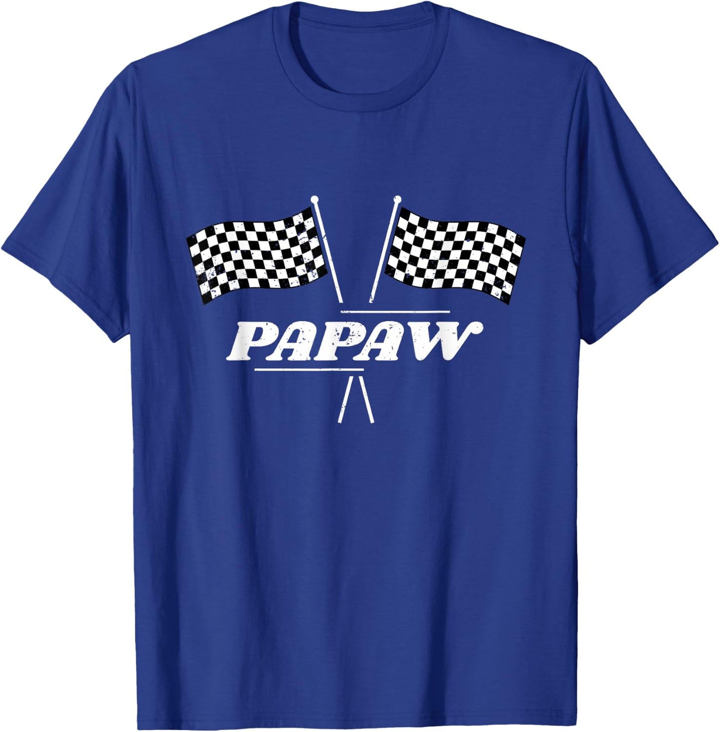 Pit Crew Papaw Racing Car Family Matching Birthday Party T-Shirt - T-Shirt | Royal