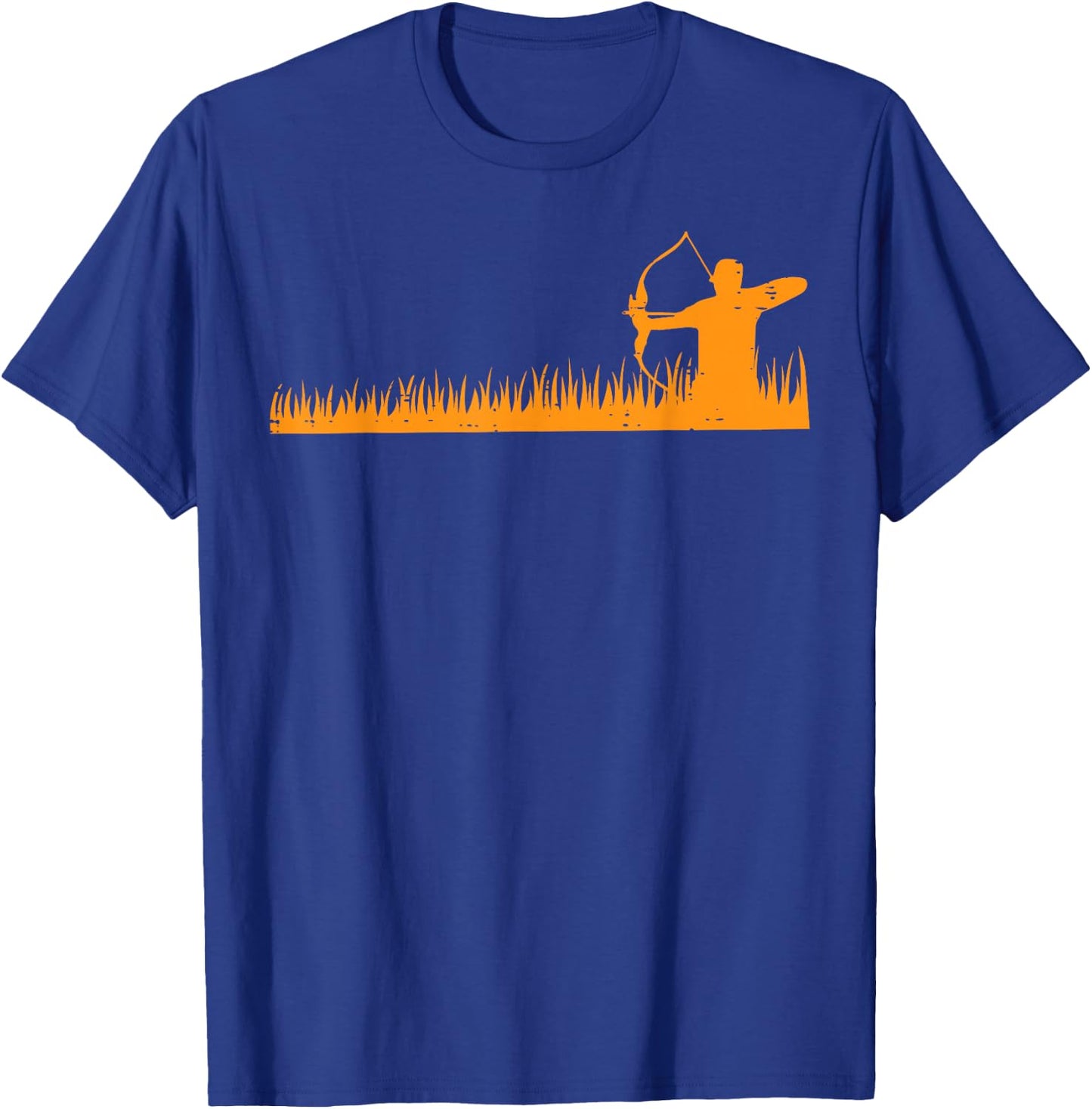 Bow Hunting Archer in Grass Archery Hunter Men Women Kids T-Shirt - T-Shirt | Royal
