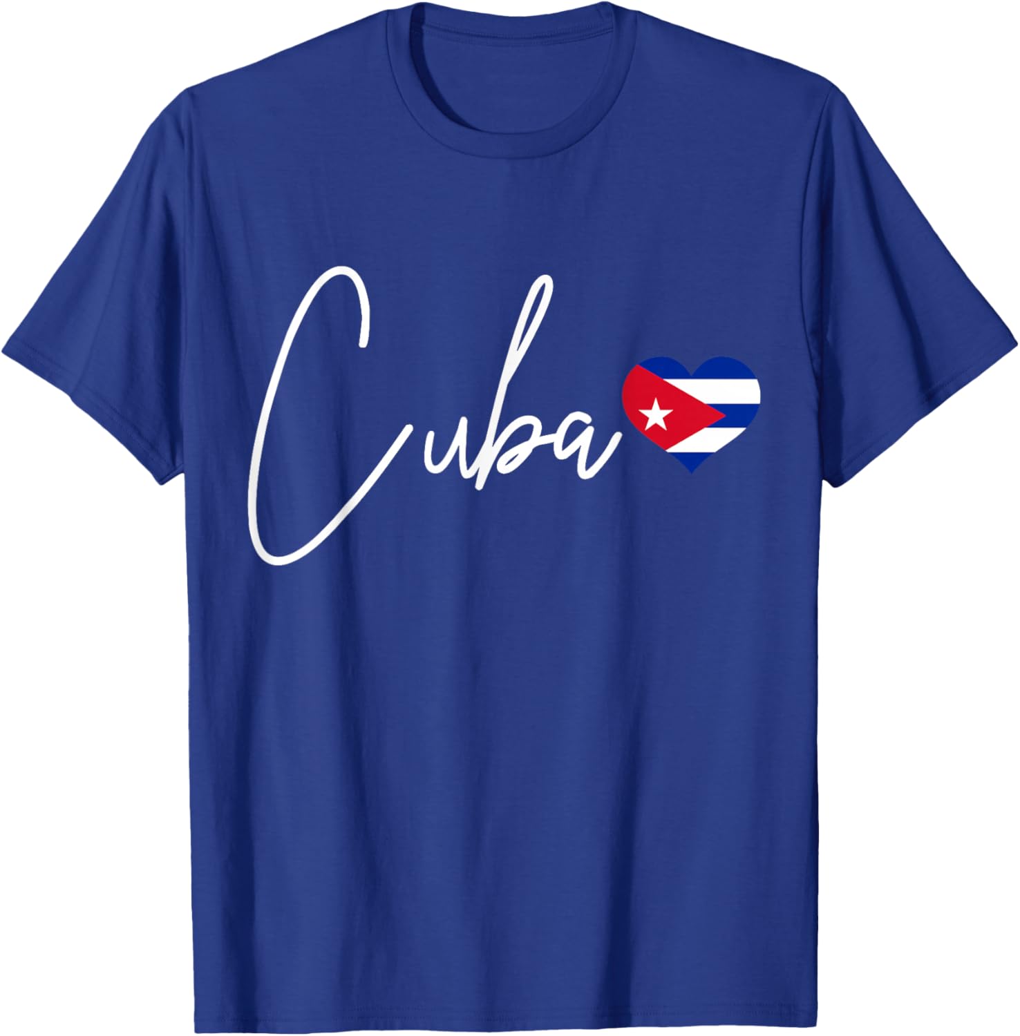 Cuba Heart Pride Cuban Flag T-Shirt - T-Shirt | Royal