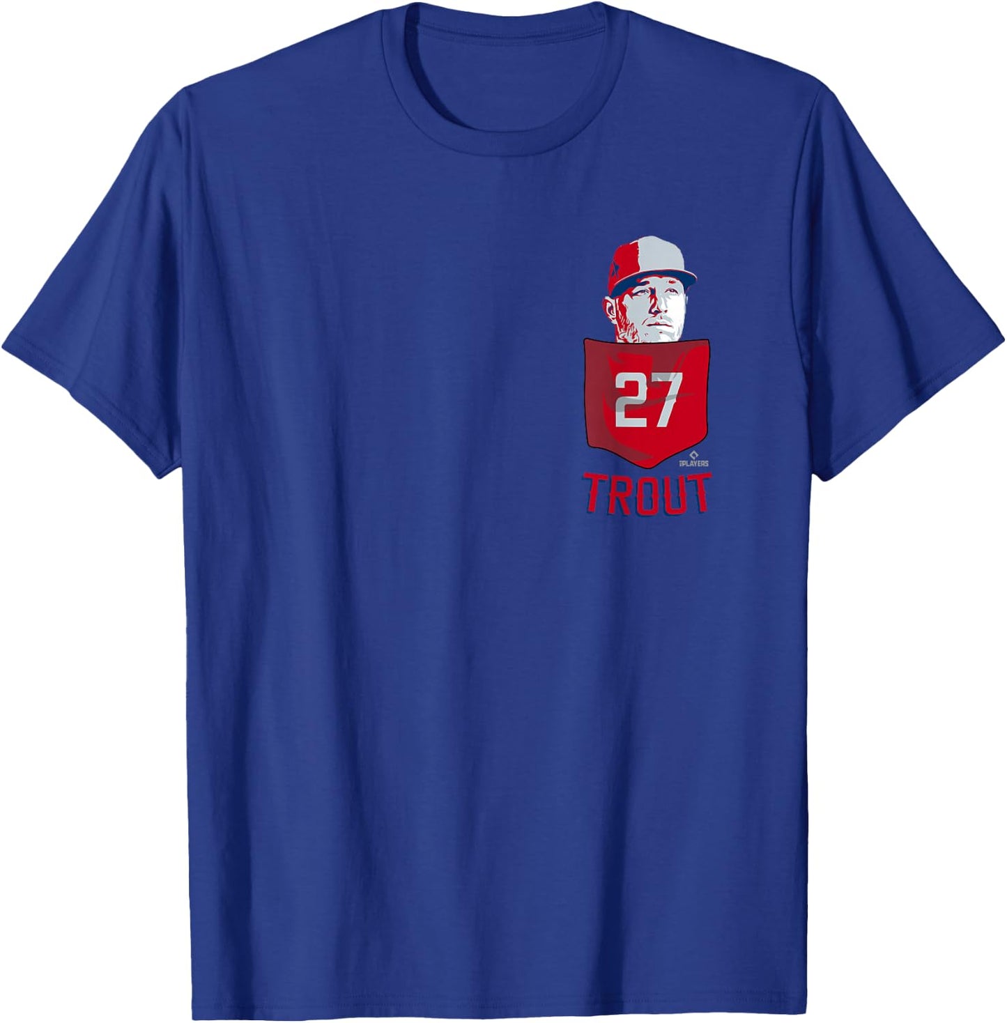 Mike Trout Los Angeles Baseball Pocket MLBPA T-Shirt - T-Shirt | Royal