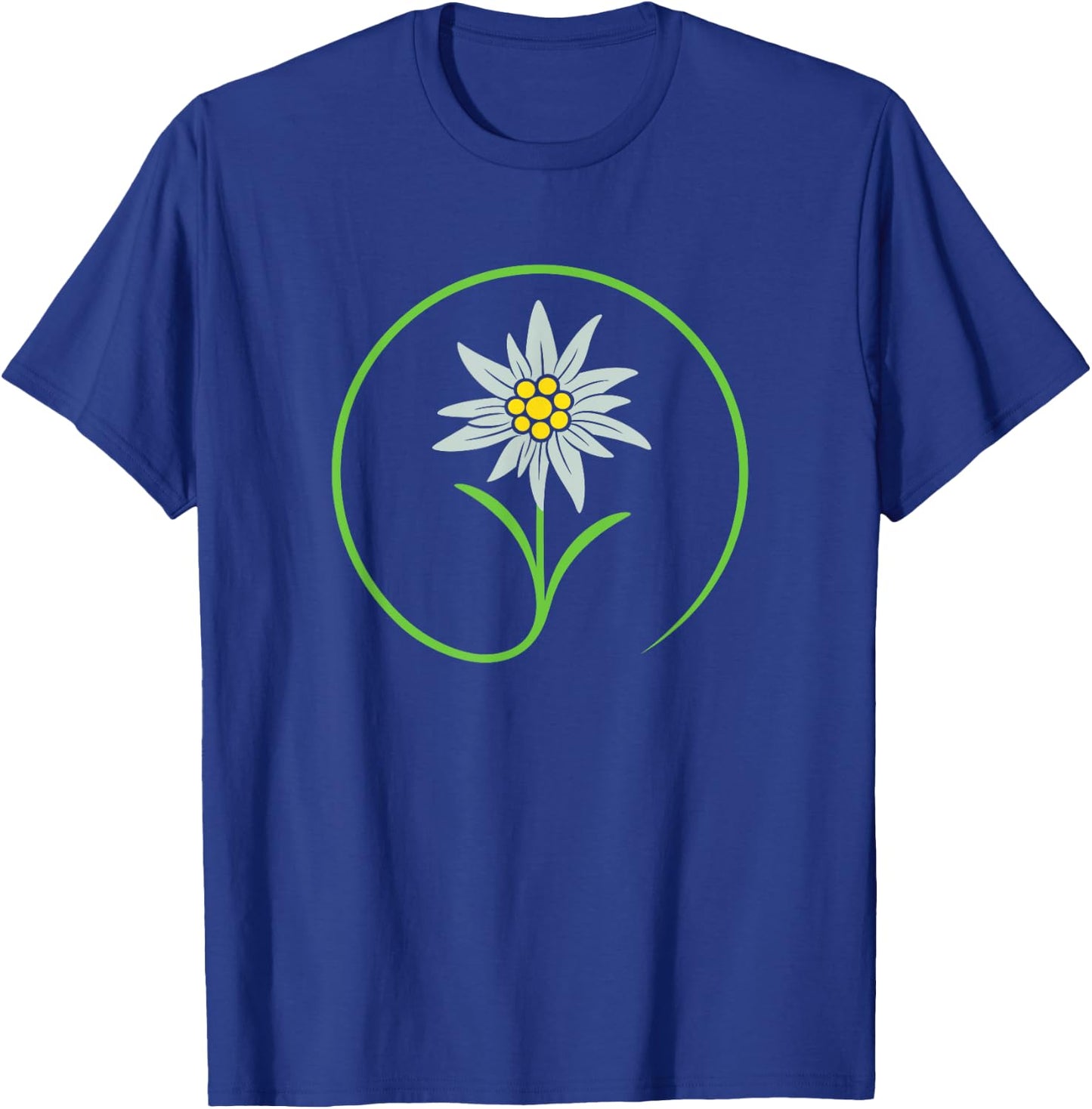 Oktoberfest Shirt. Edelweiss, traditional flower with leaves T-Shirt - T-Shirt | Royal