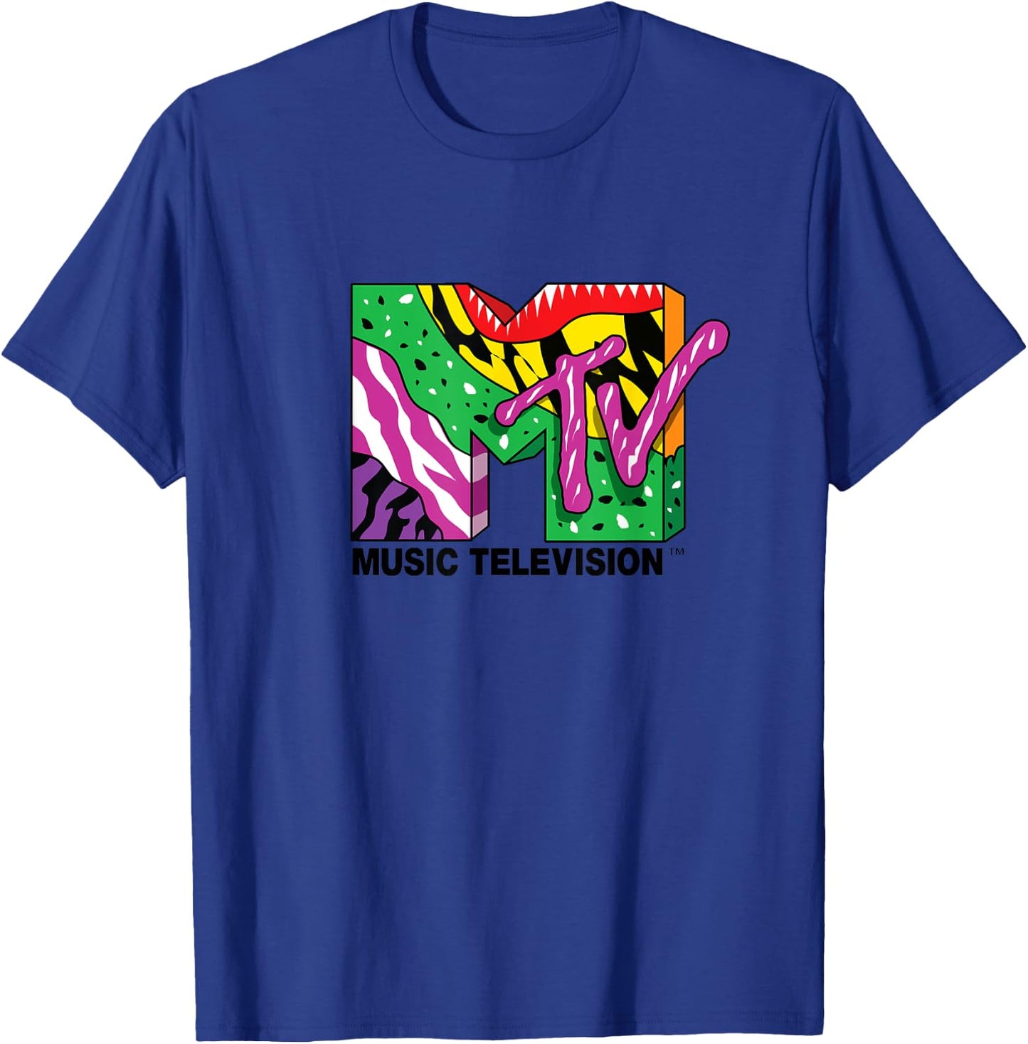 Mademark x MTV - The official MTV Logo with colorful crazy wild creative art T-Shirt - T-Shirt | Royal