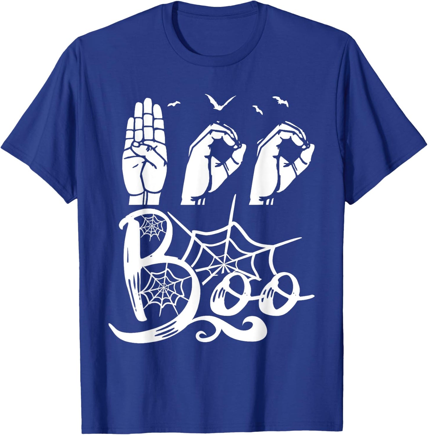 Boo Hands American Sign Language Pride ASL Halloween T-Shirt - T-Shirt | Royal