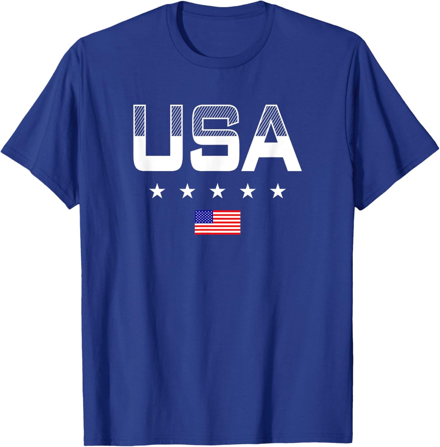 USA Women Men Patriotic American Flag 4th of July T-Shirt - T-Shirt | Royal