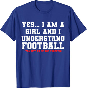 Funny I'm A Girl The Understands Football T-Shirt - T-Shirt | Royal