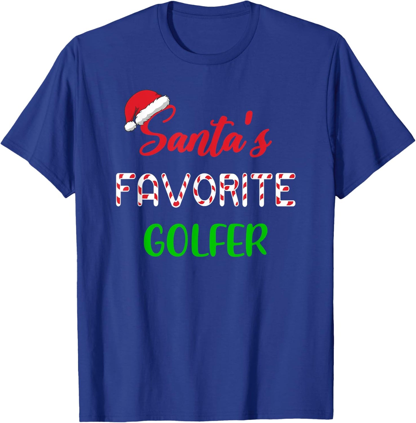 Santas Favorite Golfer Gift Funny Golf Christmas T-Shirt - T-Shirt | Royal
