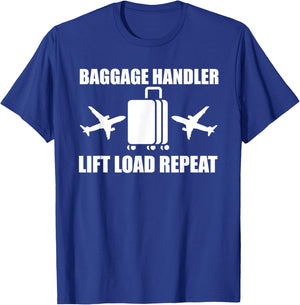 Funny Baggage Handler Outfit Aircraft Ramp Luggage Service T-Shirt - T-Shirt | Royal