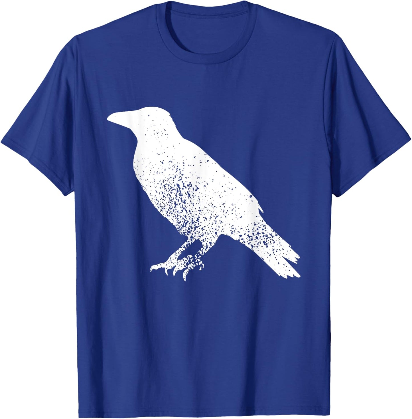 Distressed Crow Bird Print Raven Vintage Bird T-Shirt - T-Shirt | Royal