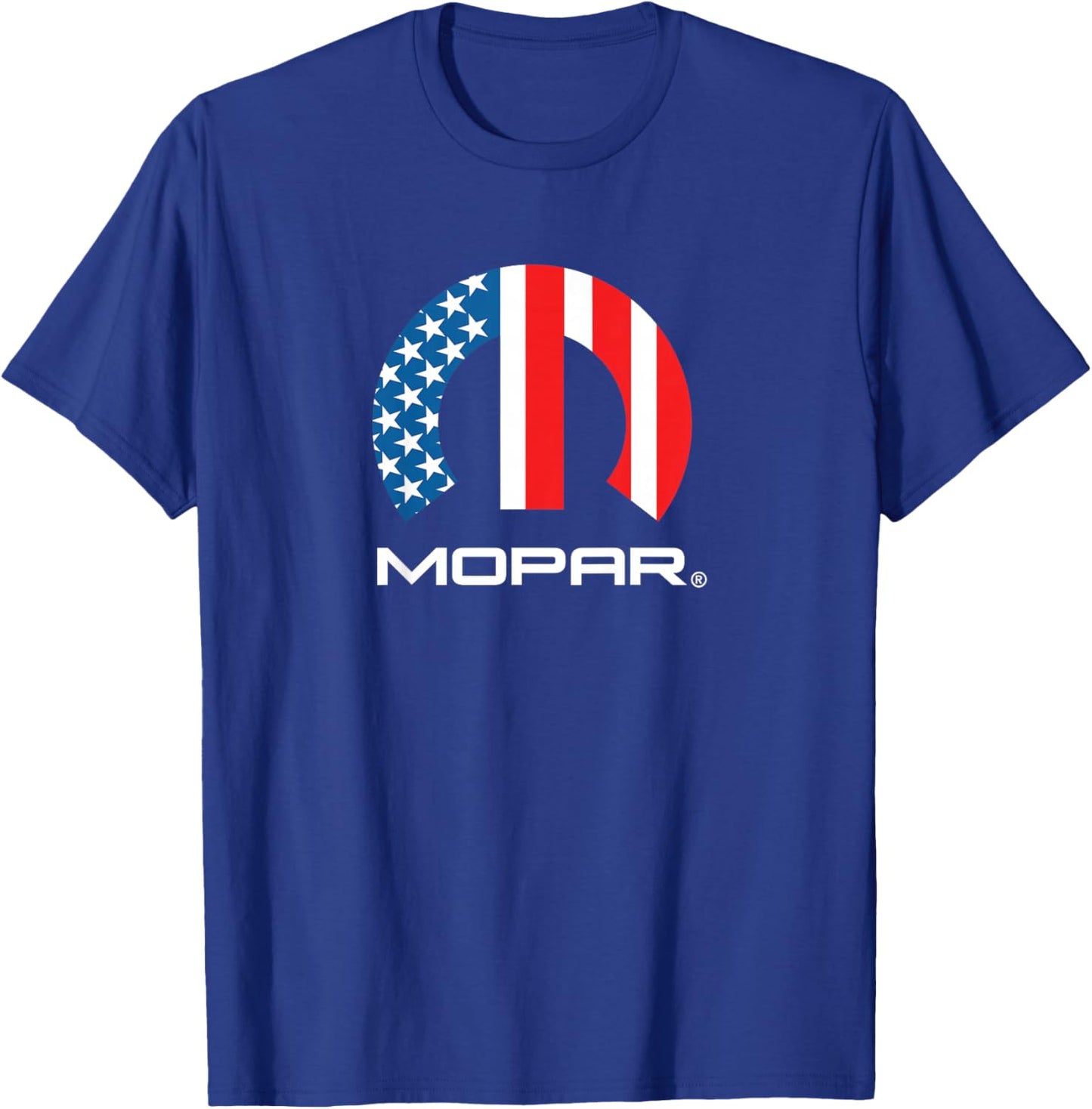 Mopar American Flag White Logo T-Shirt - T-Shirt | Royal