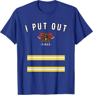 Funny Halloween Firefighter Costume Shirt - I Put Out Fires T-Shirt - T-Shirt | Royal