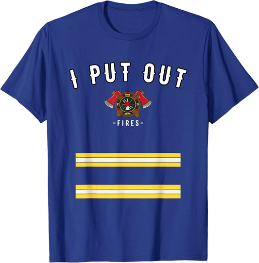 Funny Halloween Firefighter Costume Shirt - I Put Out Fires T-Shirt - T-Shirt | Royal