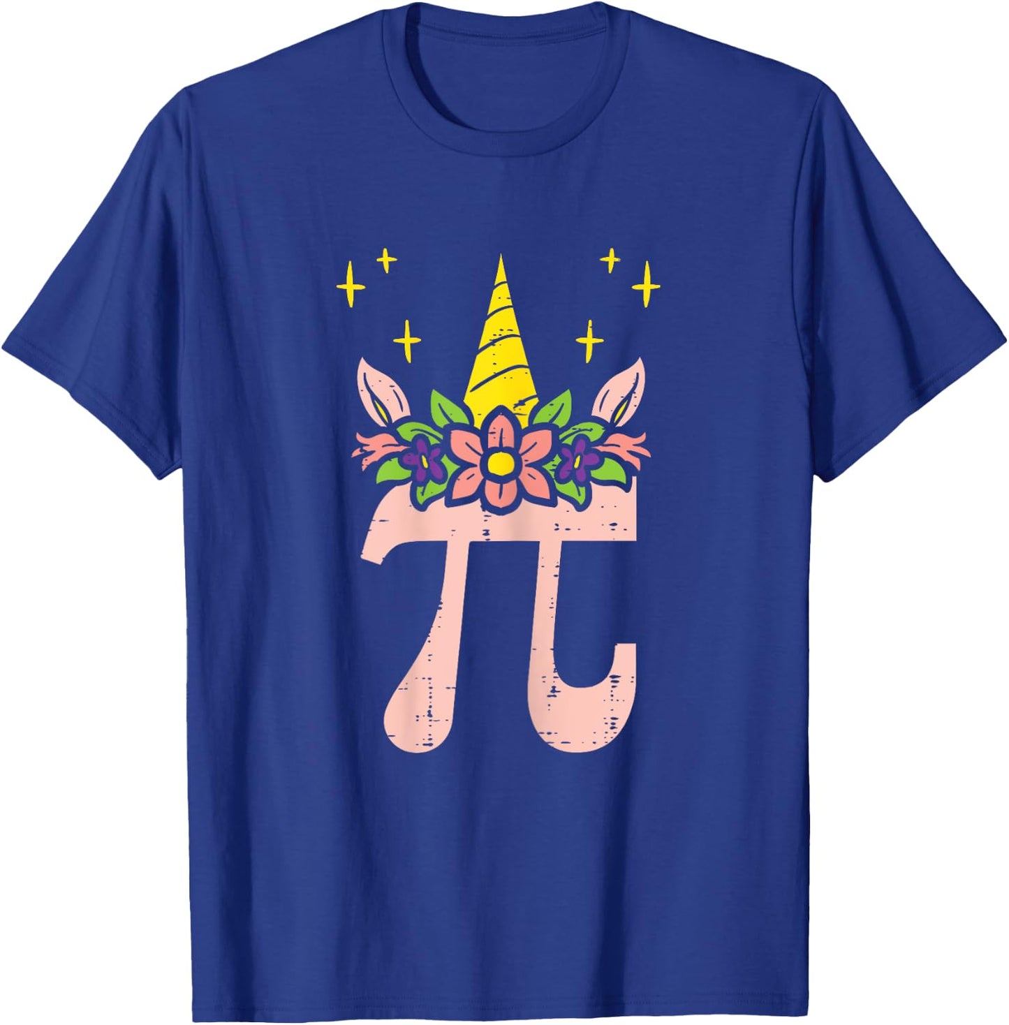 Pi Day Symbol Unicorn Head Cute 314 Math Pun Geek Girls Kids T-Shirt - T-Shirt | Royal