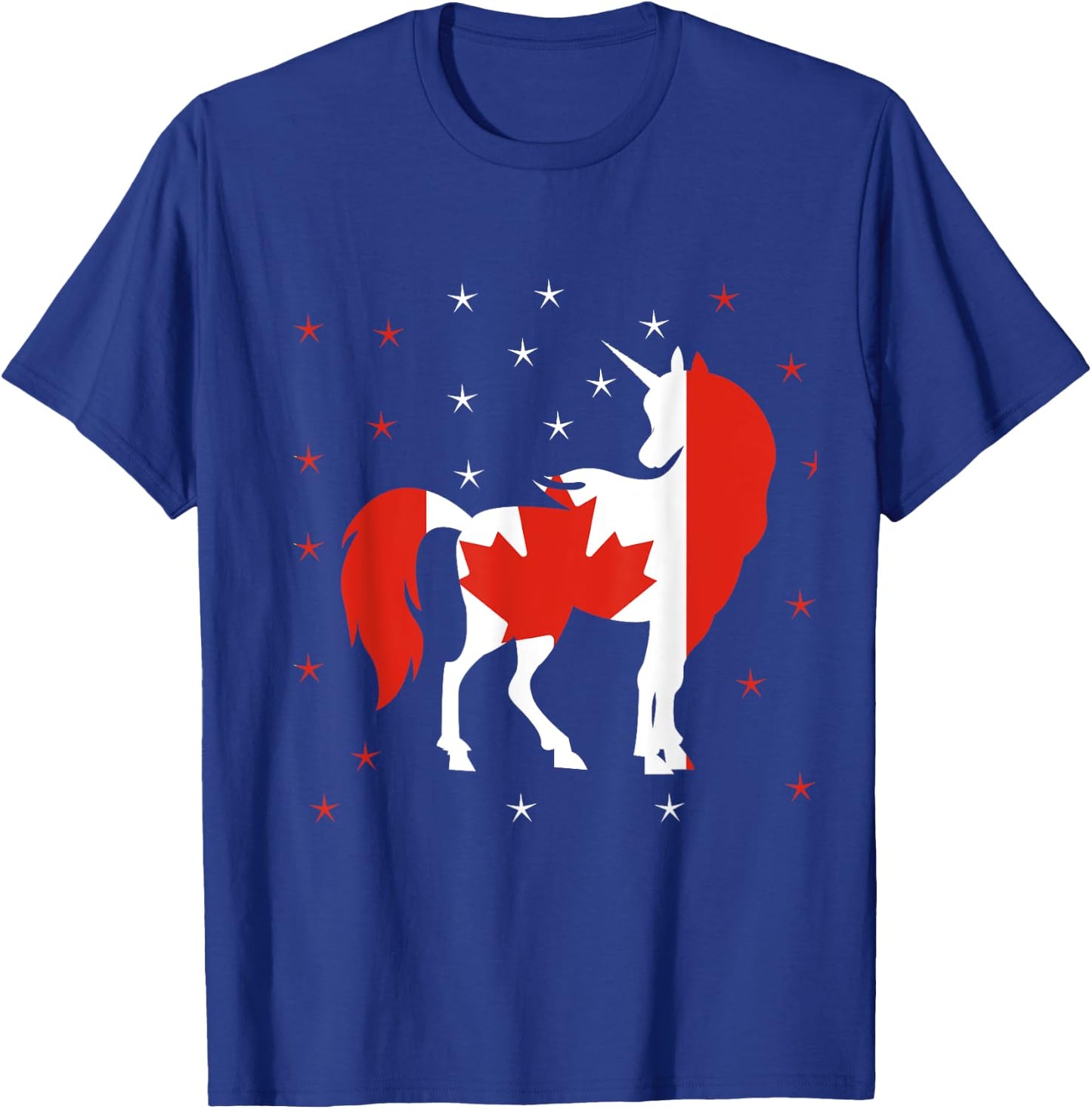 Unicorn Canada Flag Canadian T-Shirt - T-Shirt | Royal