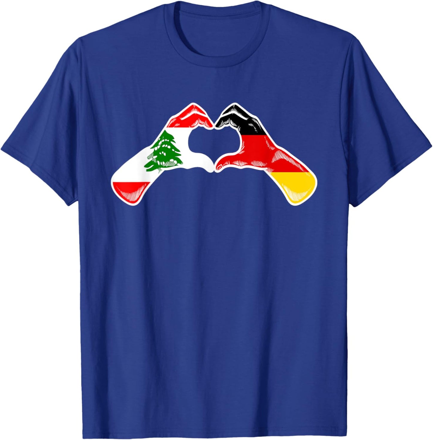 lebanon Germany Flag - lebanese German Heart T-Shirt - T-Shirt | Royal