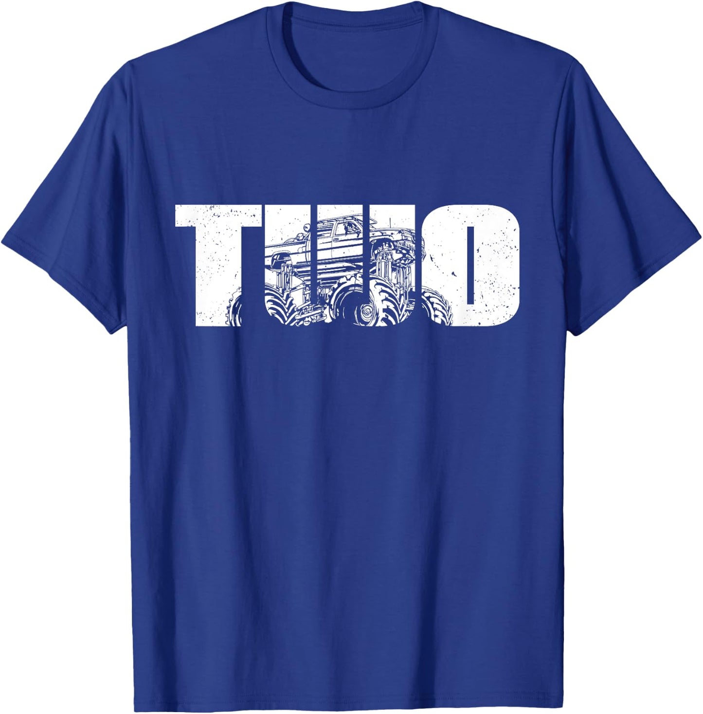 2 Year Old Shirt 2nd Birthday Monster Truck Boys Girls Kid T-Shirt - T-Shirt | Royal